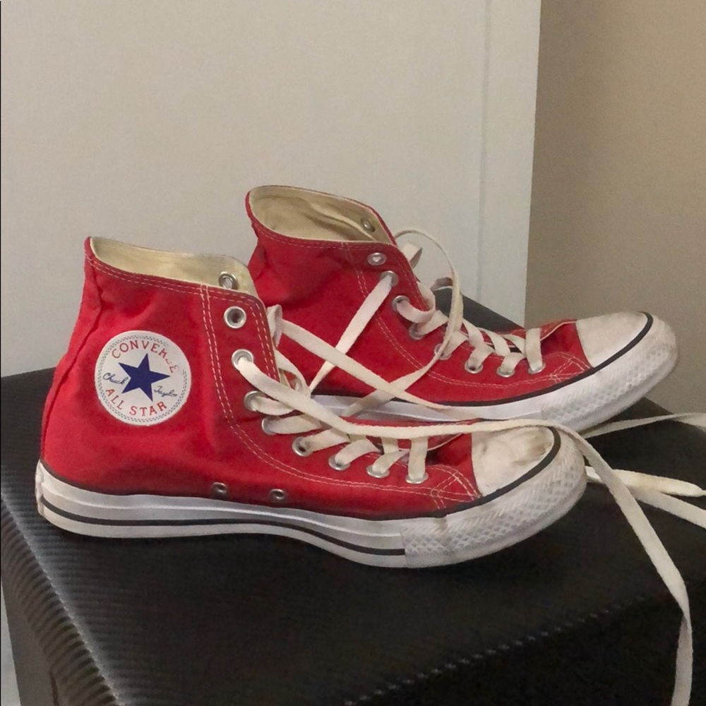 Red high top converse